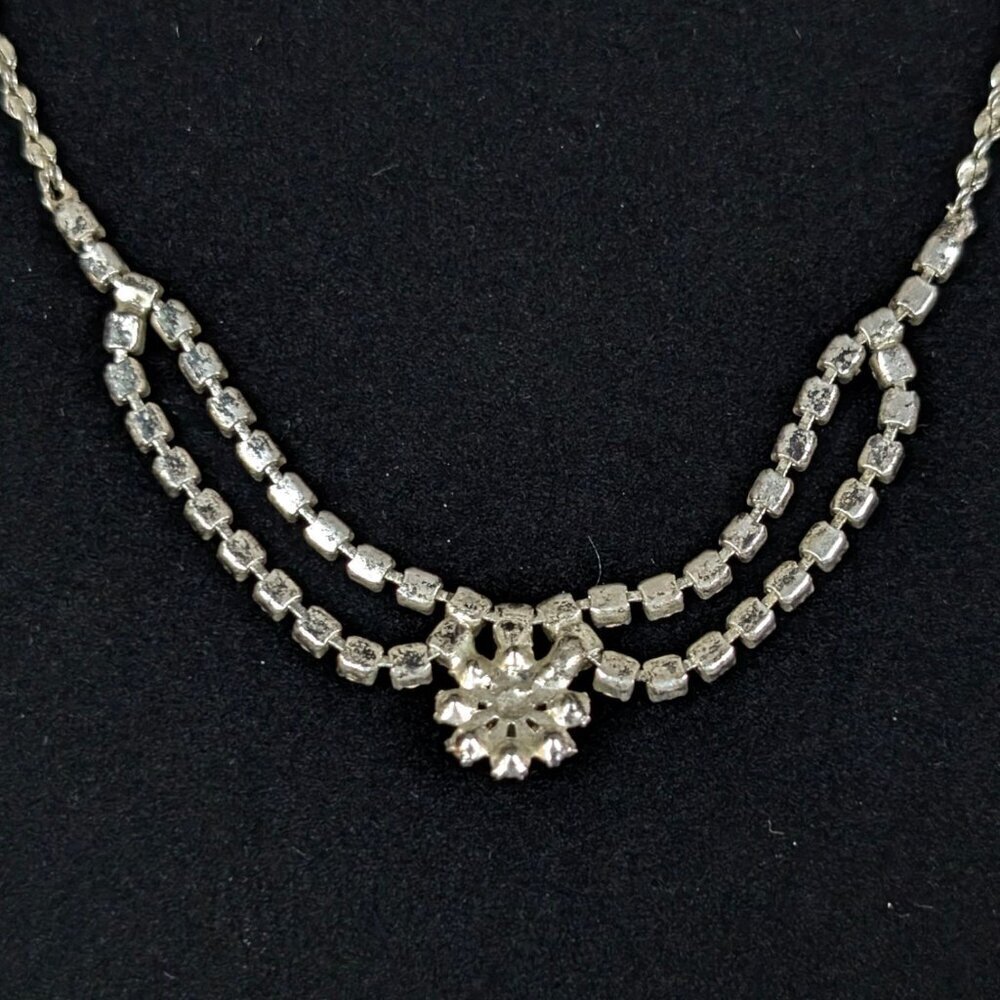 V. Dainty Rhinestone Necklace - Picture 4 of 7